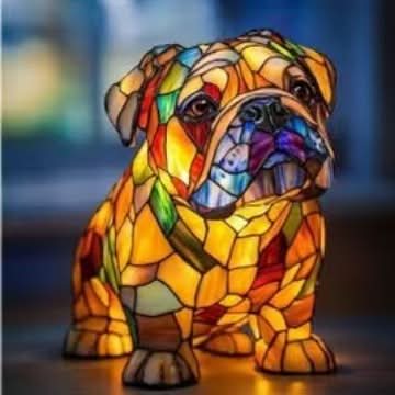 Minimalist LED lamp with dog silhouette design