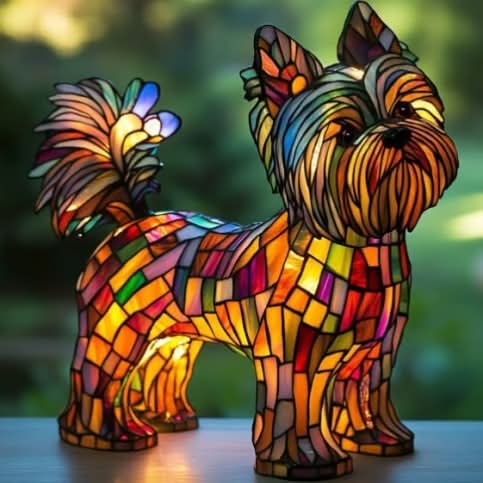 Artistic LED lamp shaped like a sitting Corgi