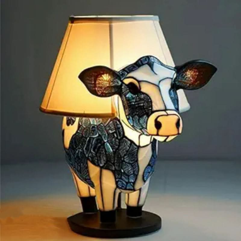 LED table lamp glowing warm white in a cozy room