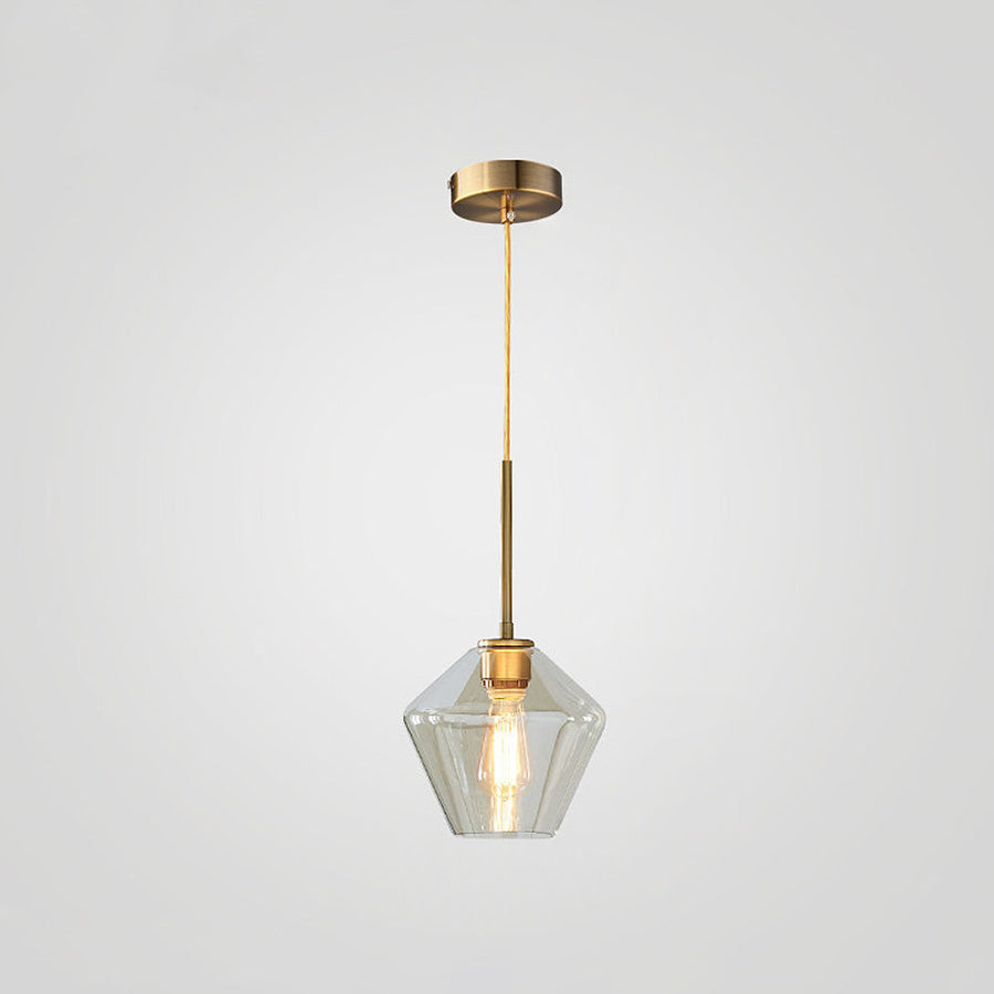Pendant light displayed with dimensions and measurements