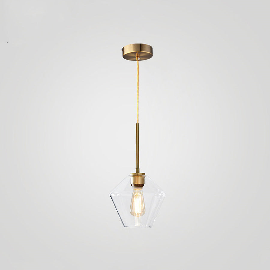 Detail of the pendant light's frame and joints