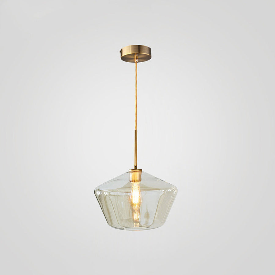 Pendant light hanging in a dining room setting