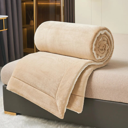 Blanket spread out on the floor
