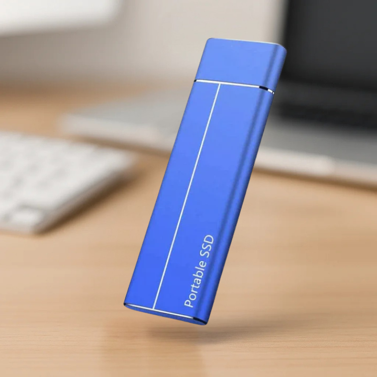 Portable SSD held in hand showing compact size