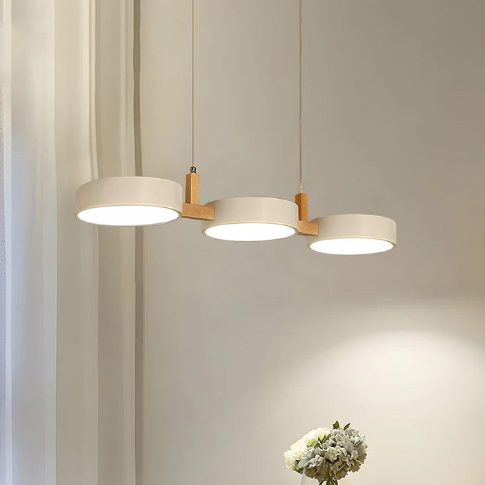 Close-up of the pendant light's LED fixture