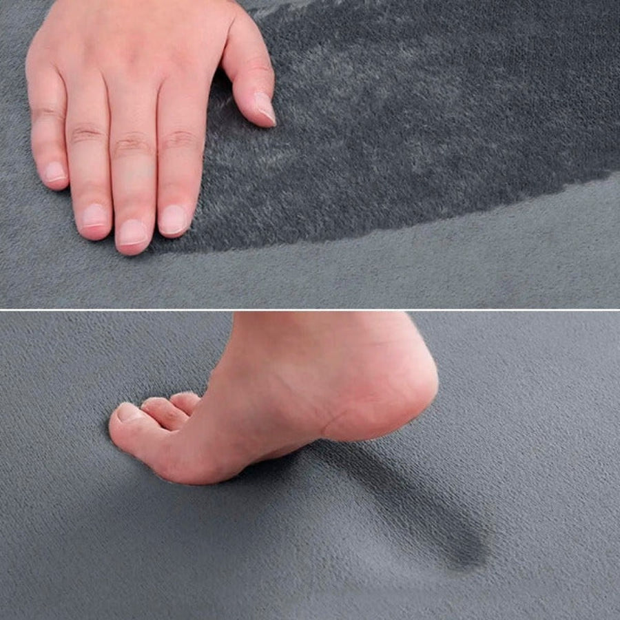 Close-up detail of the memory foam bath mat's surface