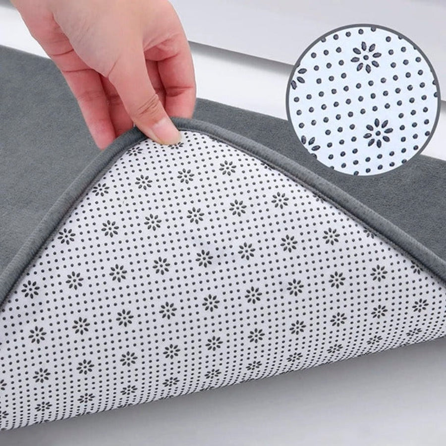 Detailed view of the plush memory foam bath mat