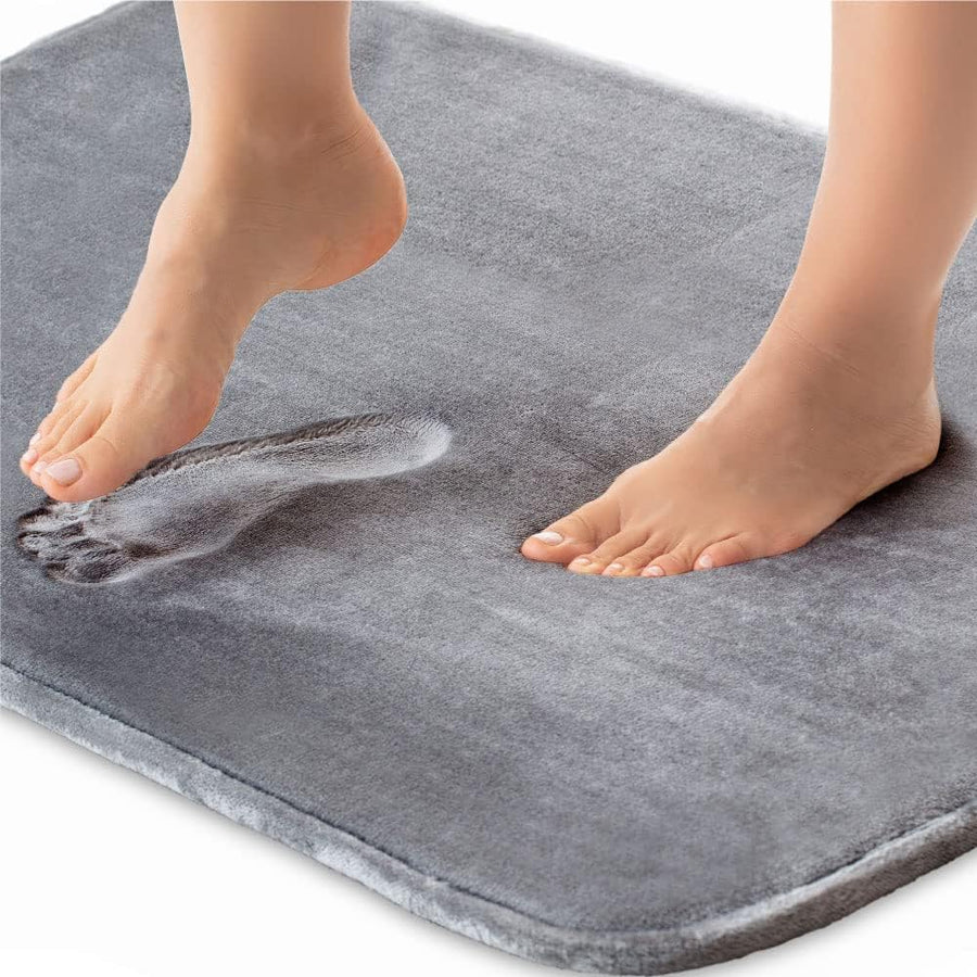 Bath mat shown in a modern bathroom setting
