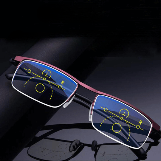 Side view of the multifocal reading glasses frame