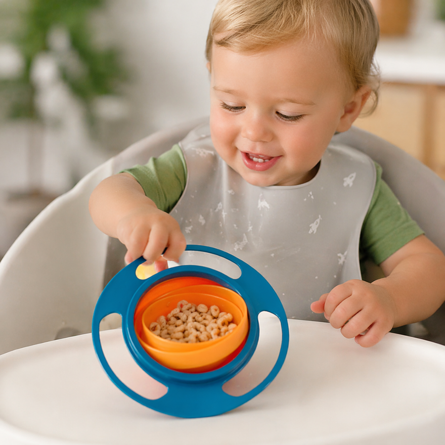 Gyro bowl rotating to show its 360-degree design.
