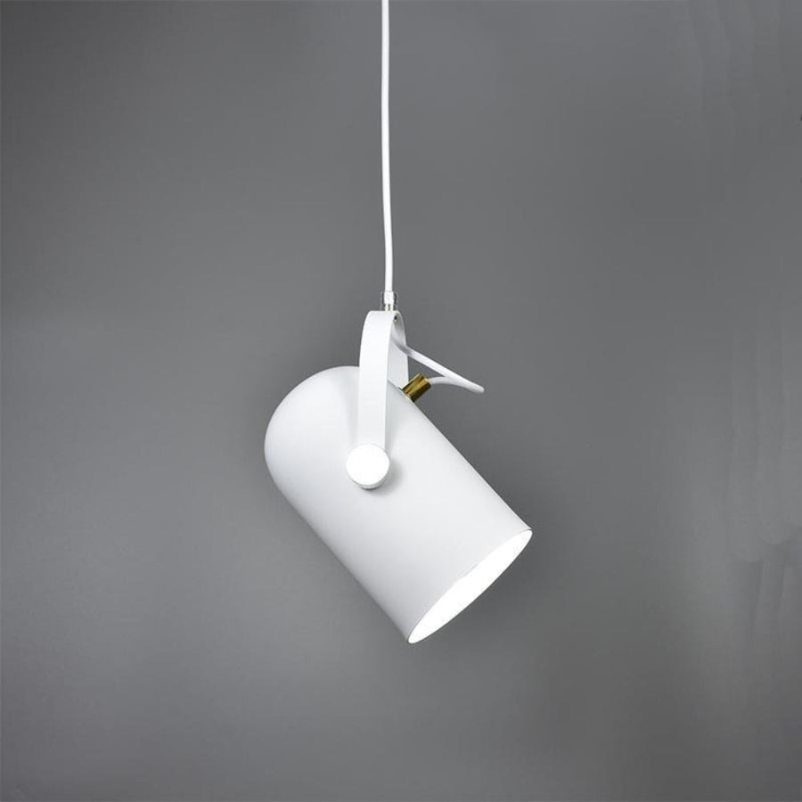 Side view showing the pendant lamp's cord and fixture