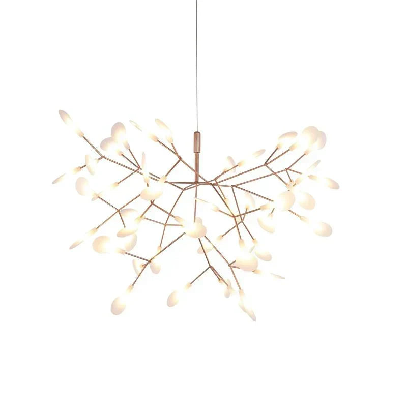 Close-up of the chandelier's light heads