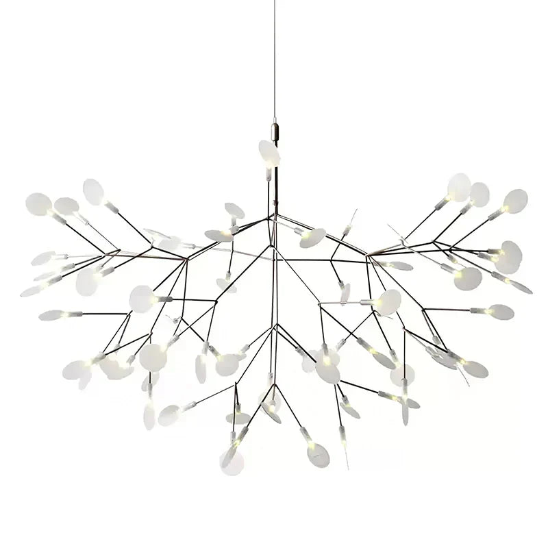 Chandelier lit up with warm ambient light