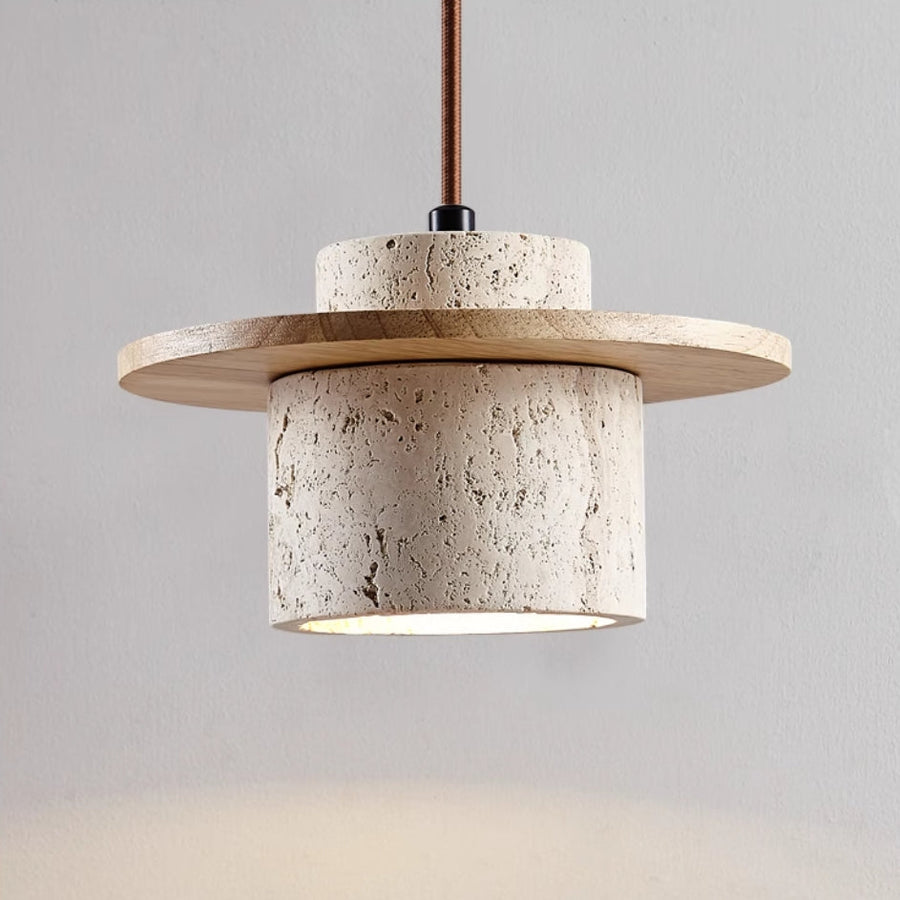 Close-up of the pendant light's cord and fixture