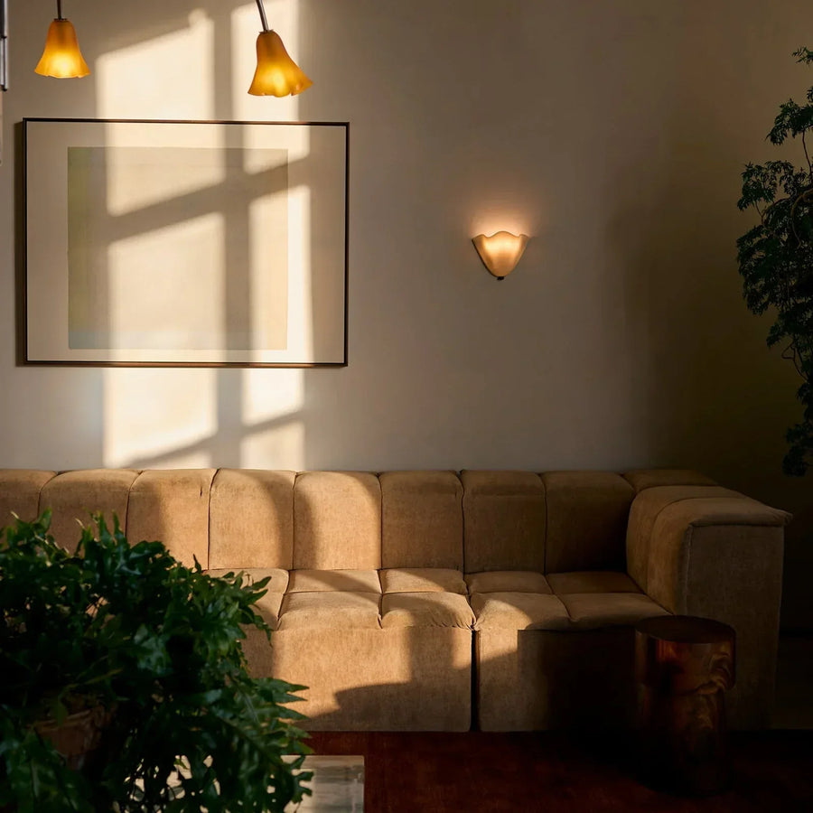 Wall lamp shown with size reference