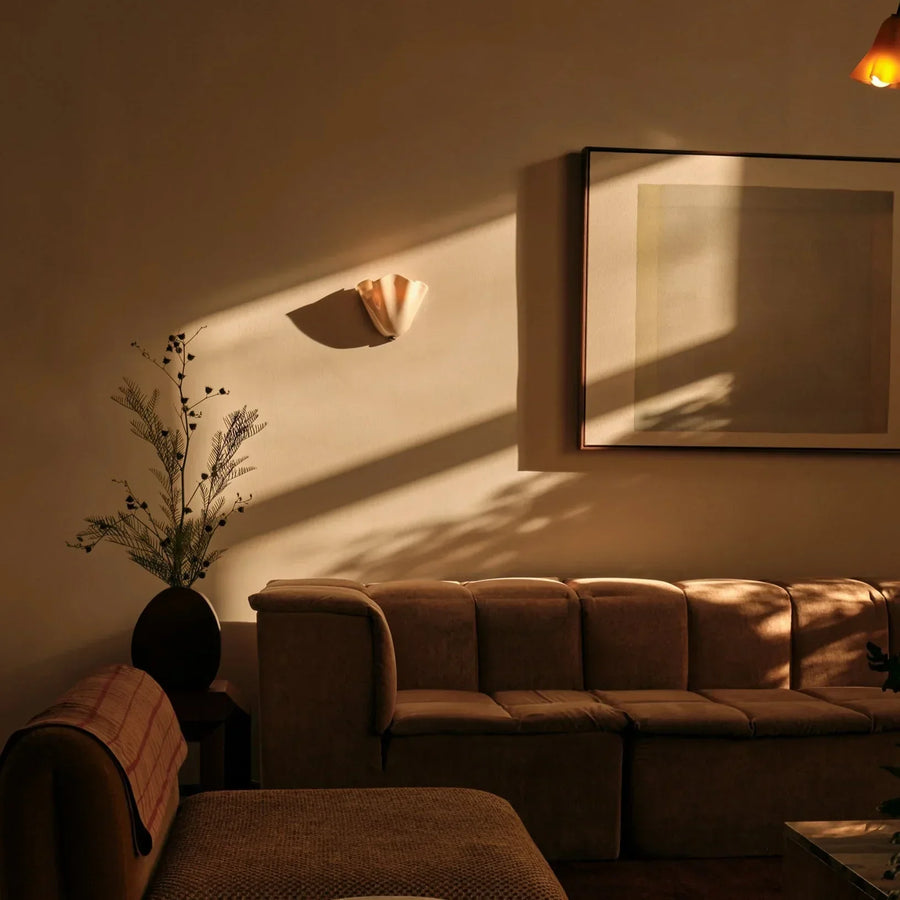 Several wall lamps arranged in a row
