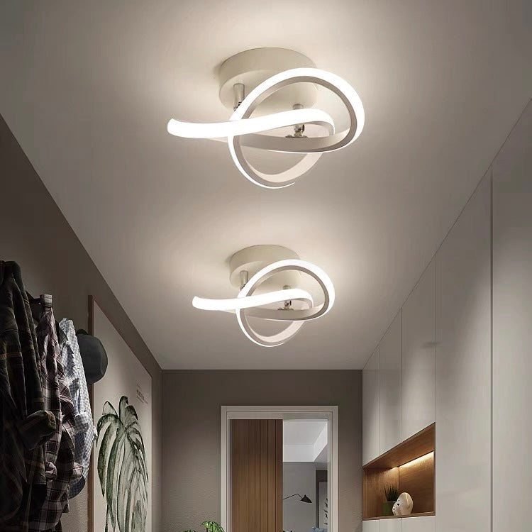 Modern geometric LED ceiling light size dimensions view