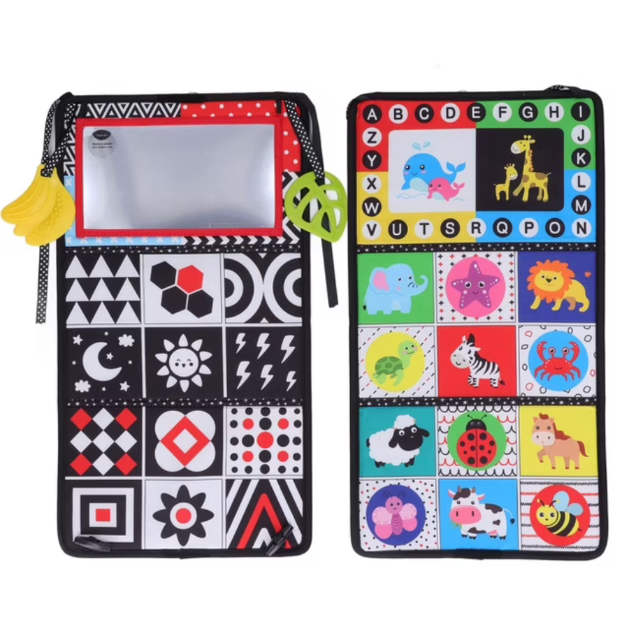 Foldable mirror book folded into a compact size for easy storage.