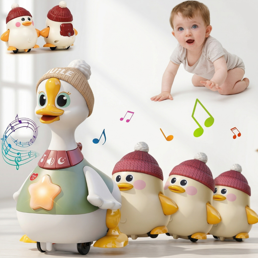Close-up of the duck toy's soft textured feathers