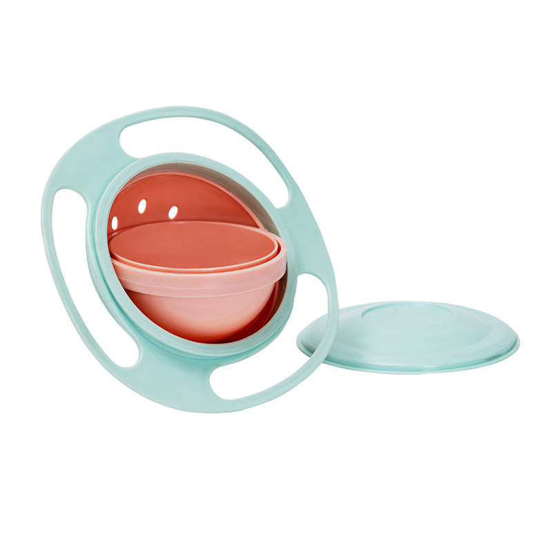 Bowl tilted to demonstrate spill resistance.