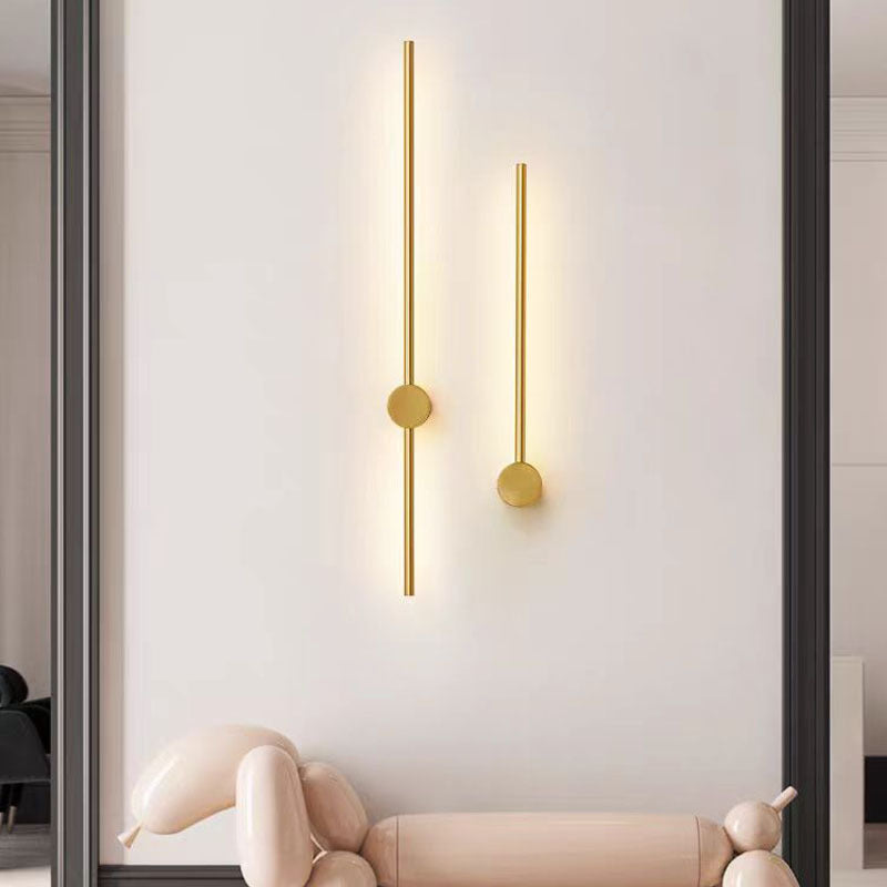 Close-up of the black linear wall lamp design