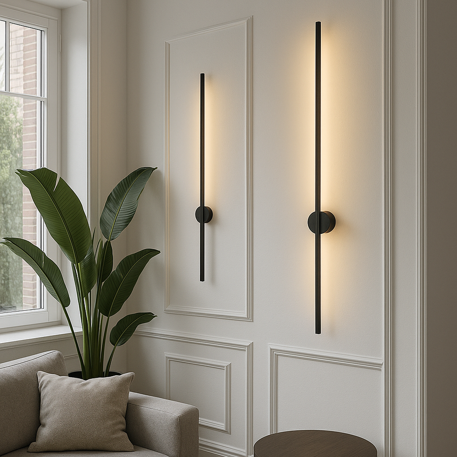 Wall lamp installed in a hallway setting