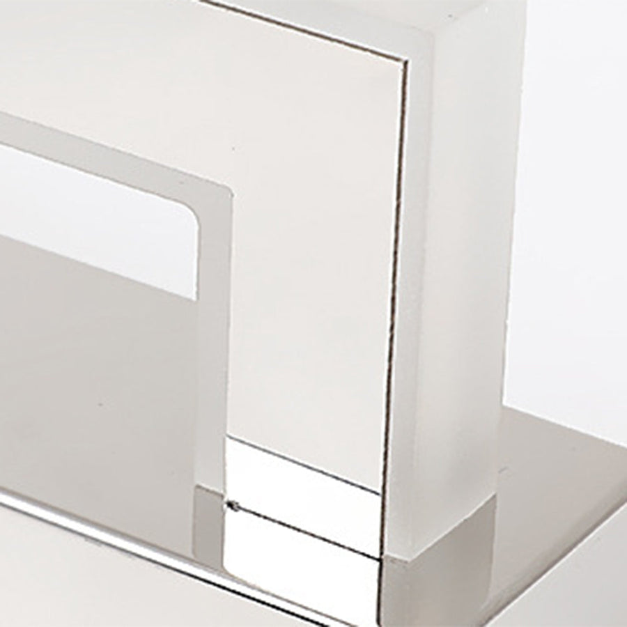 Minimalist LED wall light illuminated with warm light