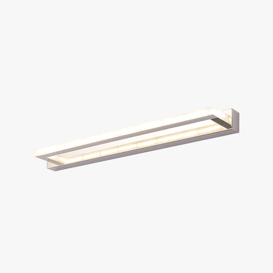 Minimalist rectangular LED wall light with mirror front