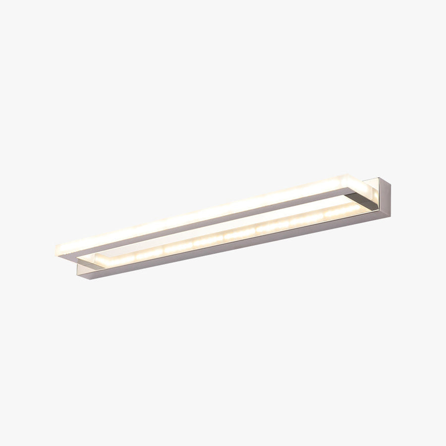 Minimalist rectangular LED wall light with mirror front