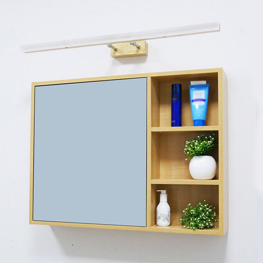 Minimalist LED wall light shown in a hallway setting
