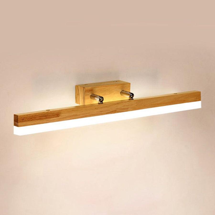 Minimalist LED wall light shown in a bedroom setting