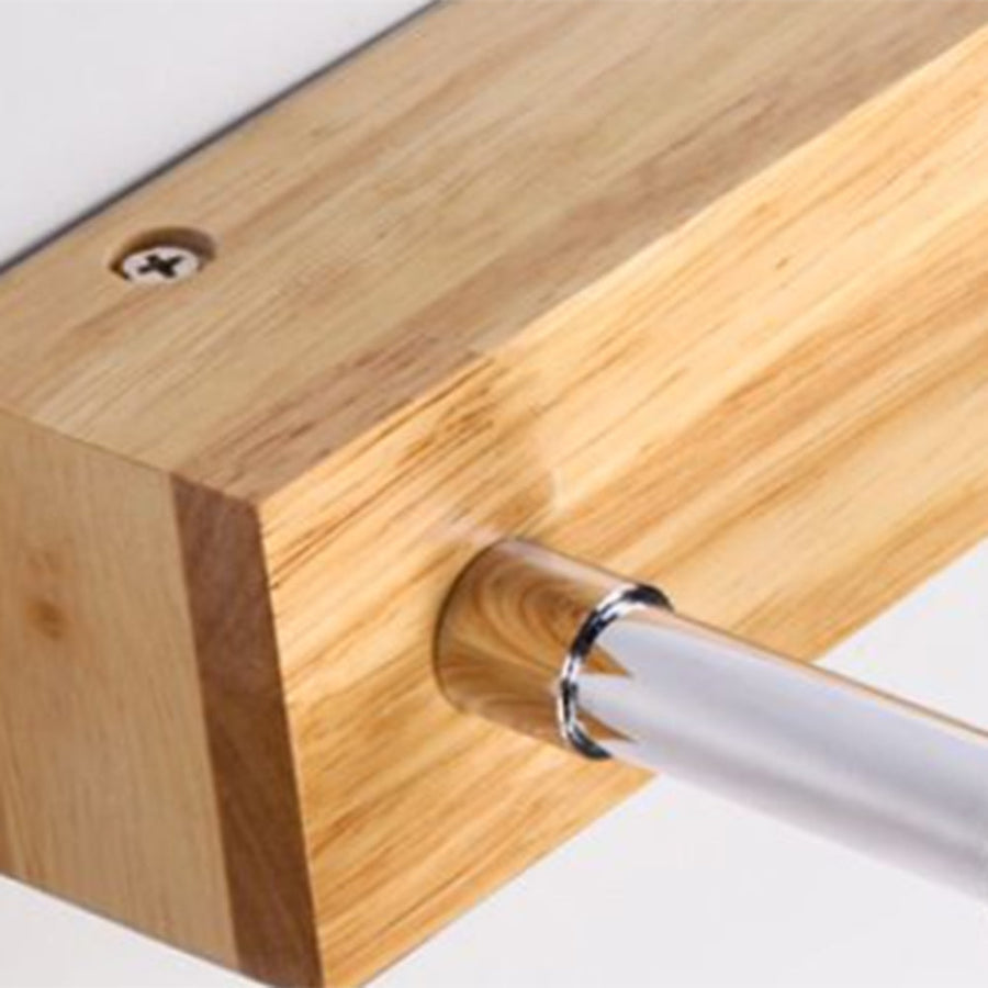 Minimalist LED wall light shown in a living room setting