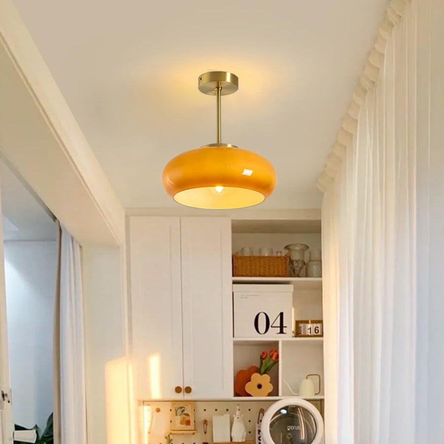 Art Deco ceiling light in a bedroom setting