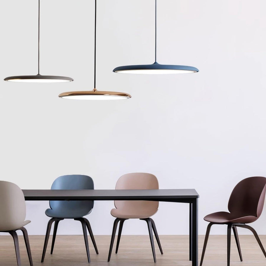 Modern minimalist LED pendant light in macaron colors, image 16