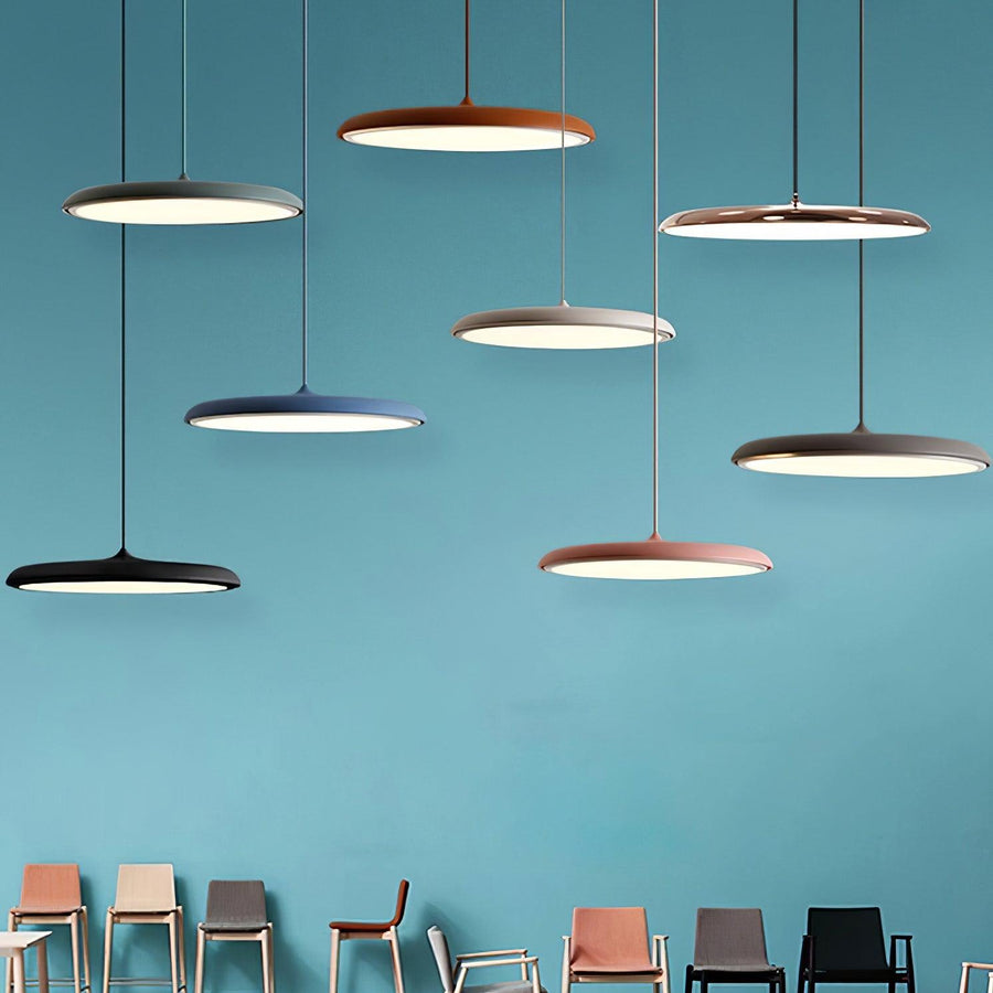 Modern minimalist LED pendant light in macaron colors, image 17