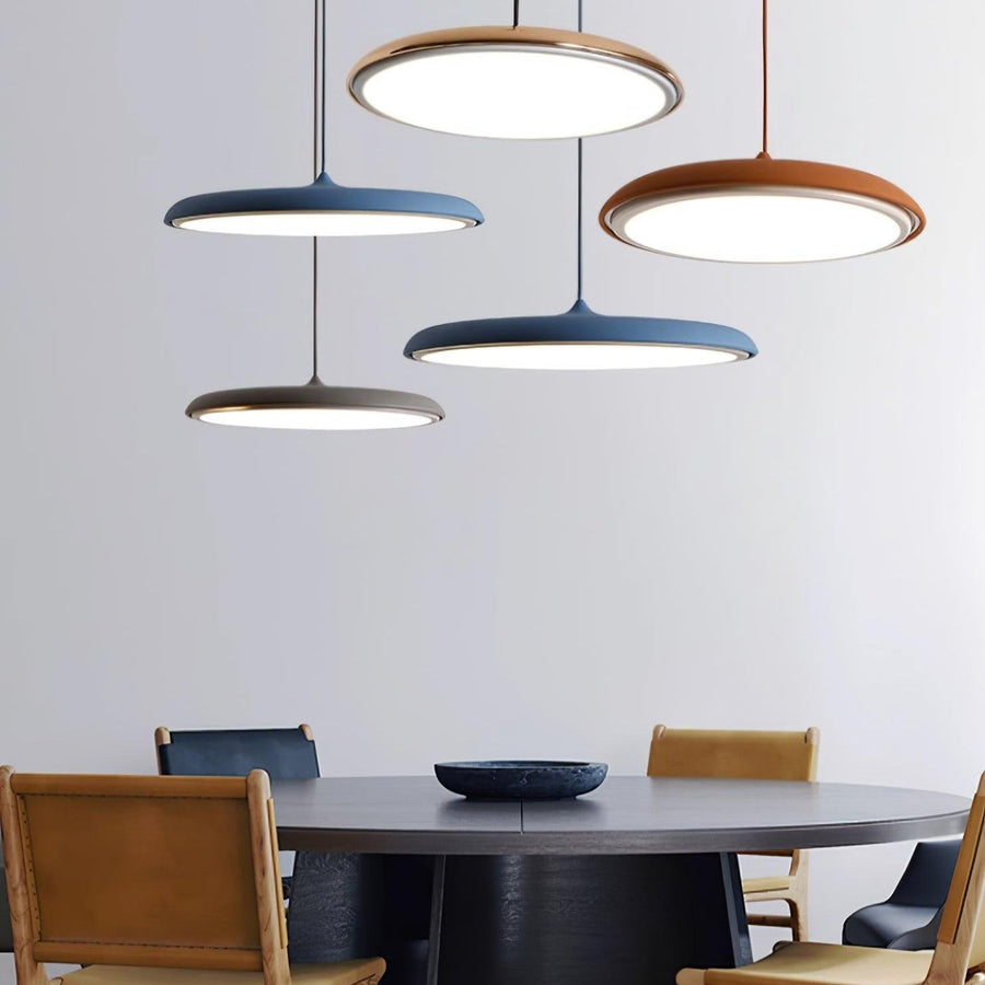 Modern minimalist LED pendant light in macaron colors, image 4