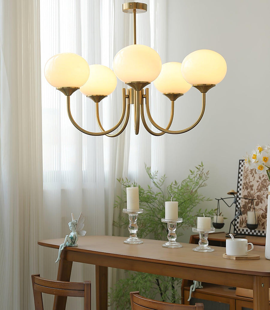 Chandelier hanging in an entryway setting
