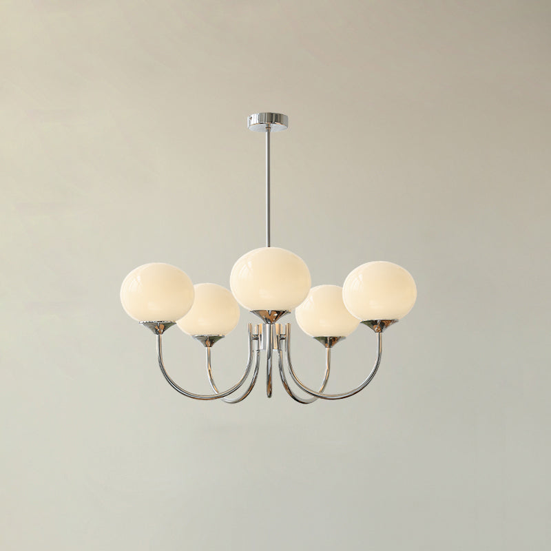 Detail of chandelier's glass shade curve
