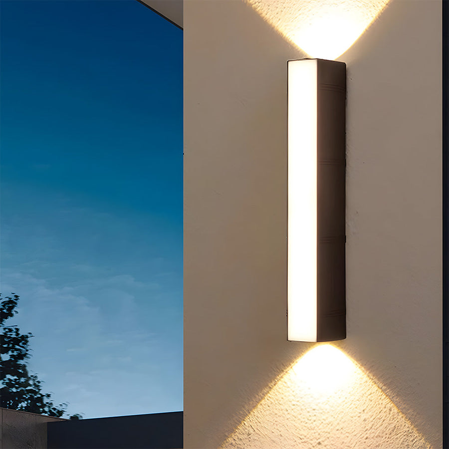 Outdoor wall light shown with neutral light setting