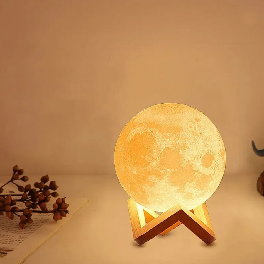 Detail of the lamp's wood base texture