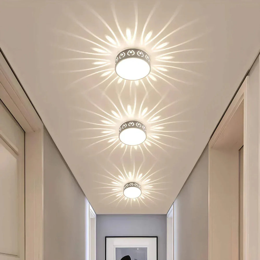 Detail shot of the LED ceiling light fixture