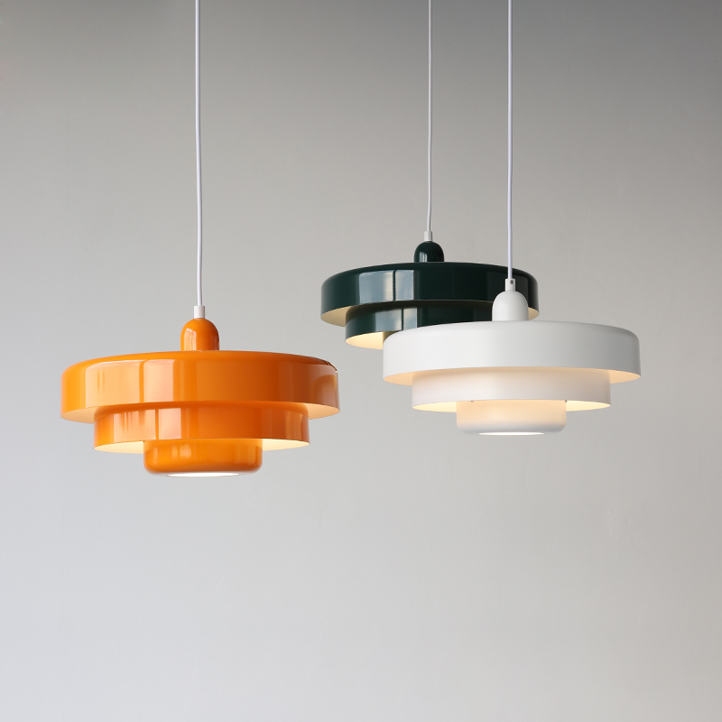 Retro pendant light mounted at eye level