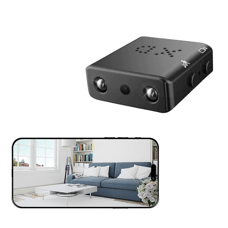 Mini WiFi security camera shown on its own