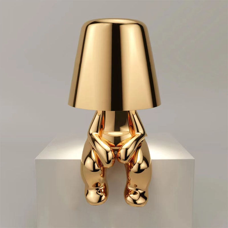 Modern rechargeable LED table lamp in a living room setting