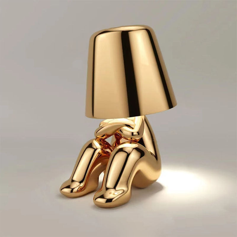 Side view of the sleek table lamp design