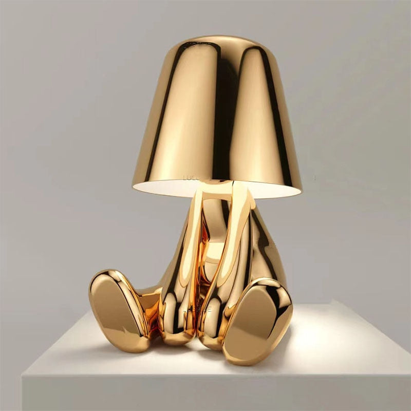Modern rechargeable LED table lamp on a nightstand