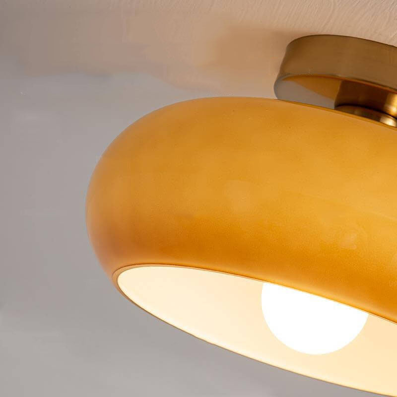 Ceiling light in a cozy living room corner