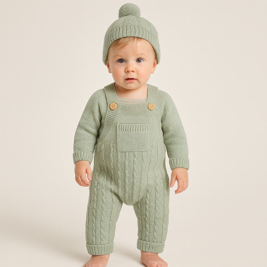 Soft overalls in a textured knit design