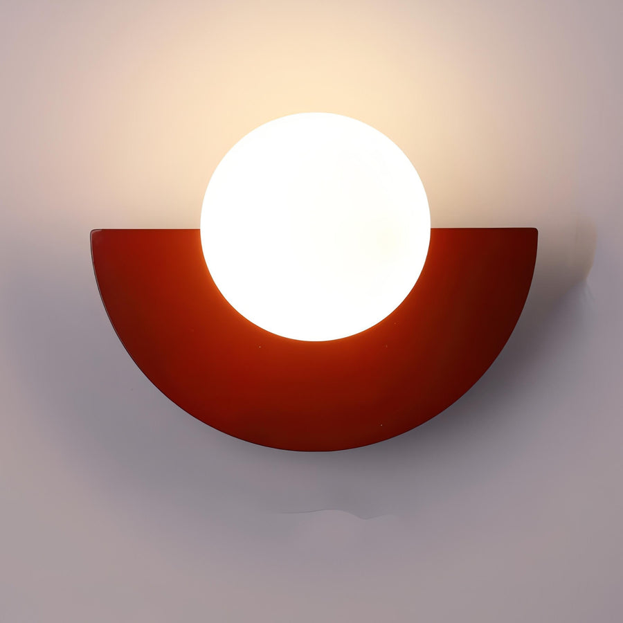 Half-circle wall lamp shown in black finish