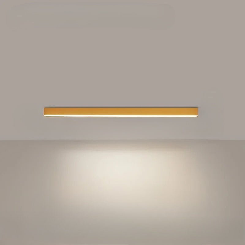 Linear LED ceiling light in a hallway setting